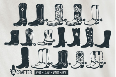 cowboy and cowgirl boots svg bundle