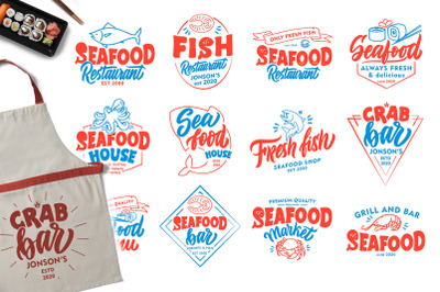 Set of logos Seafood