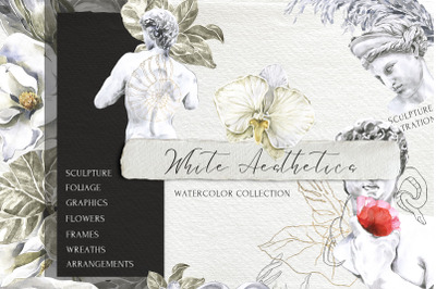 White Aesthetics Watercolor Collection