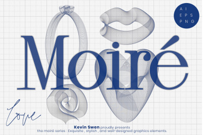 Moire Love Illustration Set | 30% Off