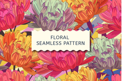 Art floral vector seamless pattern.