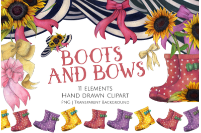 Boots and Bows Clipart Set