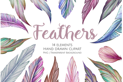 Feathers Clipart Set