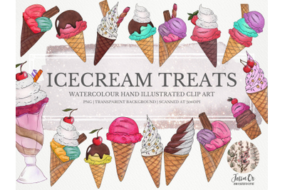 Icecream Treats Clipart Set