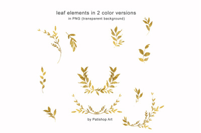 Gold Alphabet &amp; Leaf Clip Art Collection