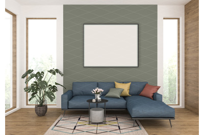 Interior scene - artwork background - frame mockup