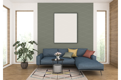 Interior scene - artwork background - frame mockup