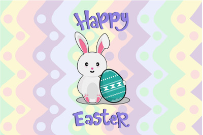 Easter Cute Bunny Egg Art Illustration