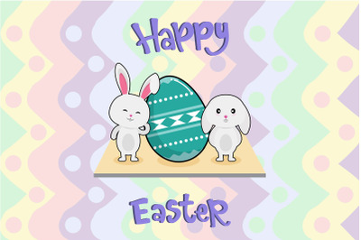 Easter Cute Bunny Egg Art Illustration Character