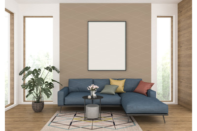 Interior scene - artwork background - frame mockup