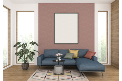 Interior scene - artwork background - frame mockup