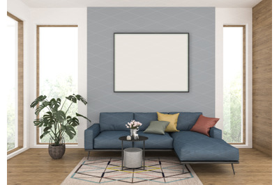 Interior scene - artwork background - frame mockup