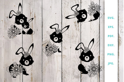Floral Easter Bunny Cut File Bundle