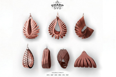 Sculpted Earring SVG Bundle - Leather Twisted Earrings SVG