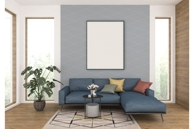 Interior scene - artwork background - frame mockup