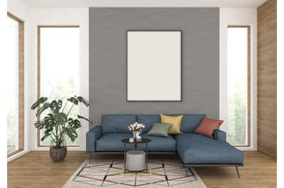 Interior scene - artwork background - frame mockup