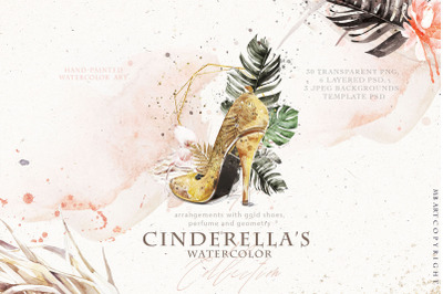 Cinderella&#039;S shoe watercolor