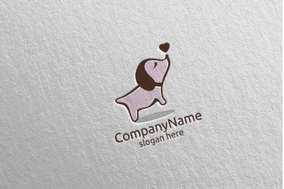 Dog with Love Logo Design 5