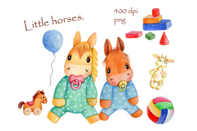 Little Horses. Watercolor.