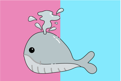 Kawaii Cute Grey Whale