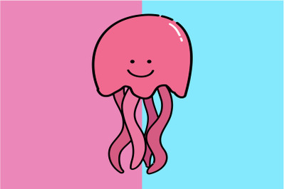 Kawaii Cute Smile Jelly Fish