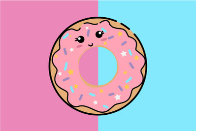 Kawaii Cute Smile Donuts Art