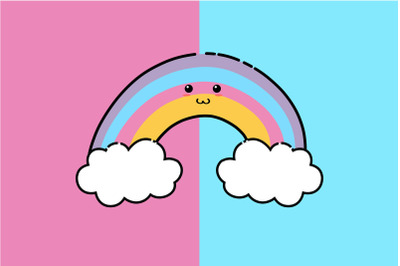 Kawaii Cute Smile Rainbow Illustration