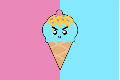 Kawaii Cute Creepy Smile Ice Cream