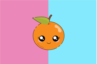 Kawaii Cute Orange Illustration