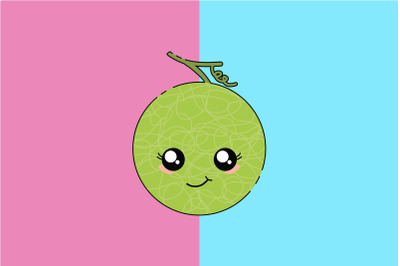 Kawaii Cute Melon Illustration