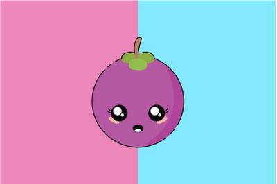 Kawaii Cute Mangosteen Art Character