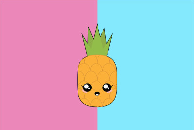 Kawaii Cute Pineapple Art