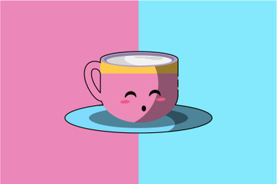 Kawaii Cute Cup Coffee Art Illustration