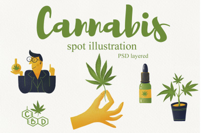 Cannabis spot illustration