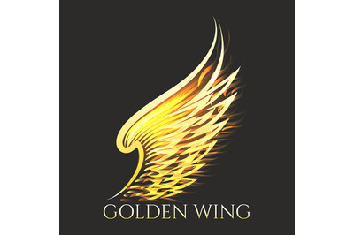 Golden Wing Emblem on Black Background