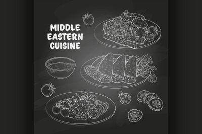 Middle Eastern cuisine, arabian dishes b1