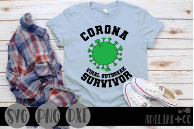 Corona viral outbreak survivor, SVG, PNG, DXF