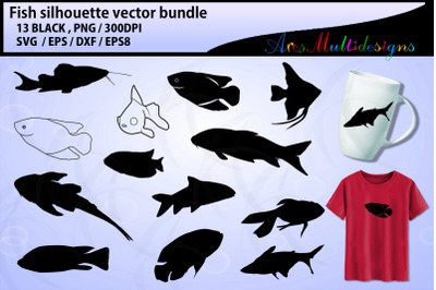 Fish svg silhouette / sea fish svg bundle