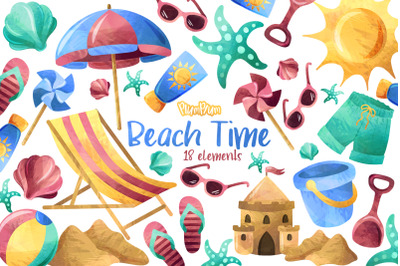 Beach Watercolor Cliparts