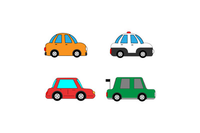 car collection simple vector illustration