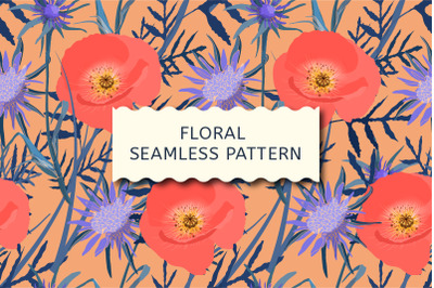 Art floral vector seamless pattern.