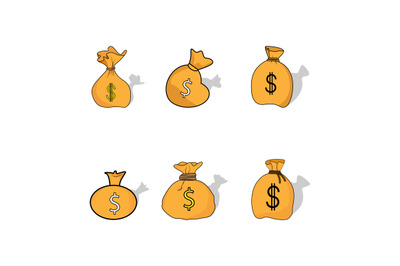 money bag collection simple vector illustration