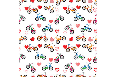 bicycle and heart shape pattern
