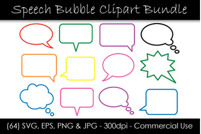 Outline Speech Bubble SVG Bundle - Denkblase Shapes
