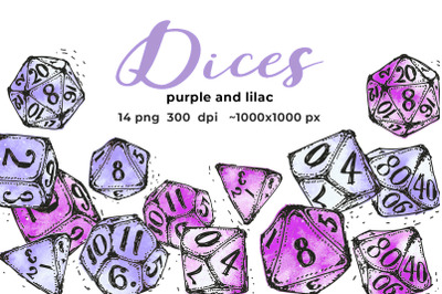 Blue and purple dices