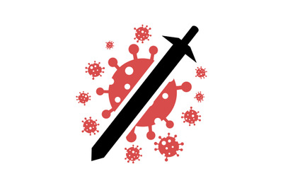 Coronavirus, shield, protection, immune vector symbol.