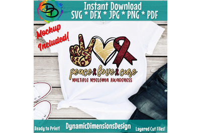 Peace love Cure svg, Multiple Myeloma svg, Digital Download, Multiple