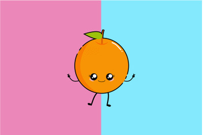 Kawaii Cute Orange Art Illustration