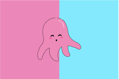 Kawaii Cute Pink Octopus