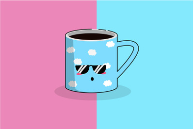 Kawaii Cute Cup Tea Illustration